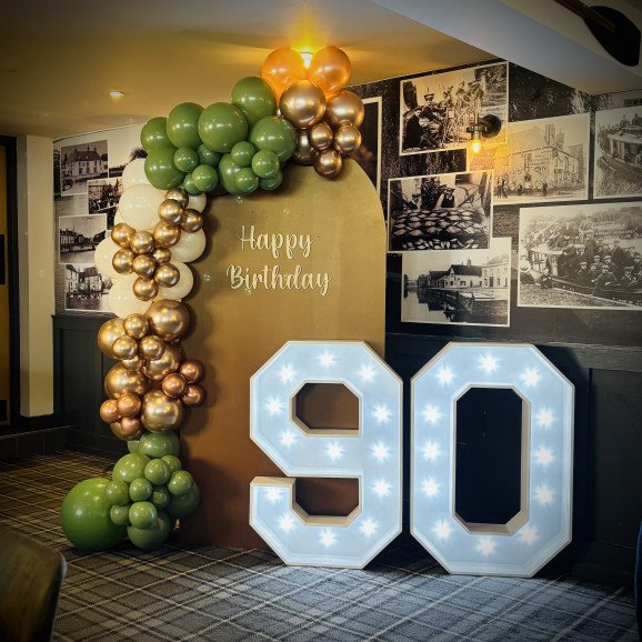 Balloon arch with light up numbers