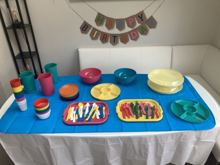 Rainbow party kit for 15 people