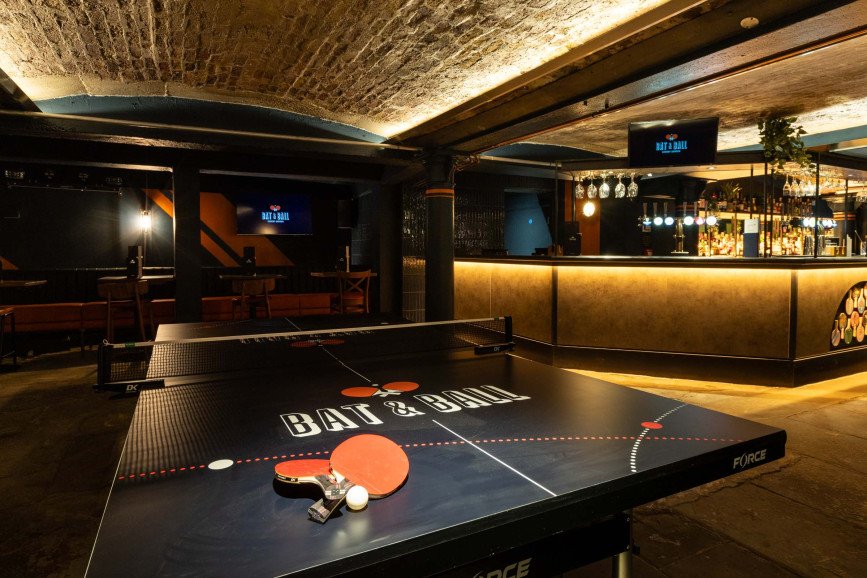 Bat and Ball Covent Garden is a lively, interactive venue perfect for kids’ parties, featuring ping pong tables, fun vibes, and a spacious party-friendly layout.