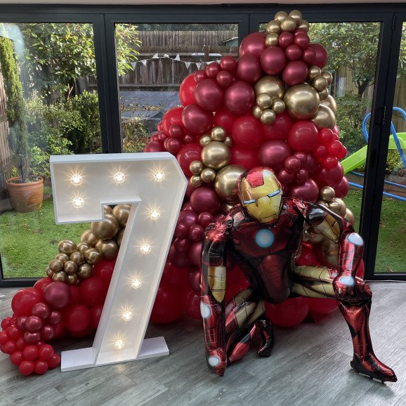 Our light up numbers can be hired on their own or with a balloon display!