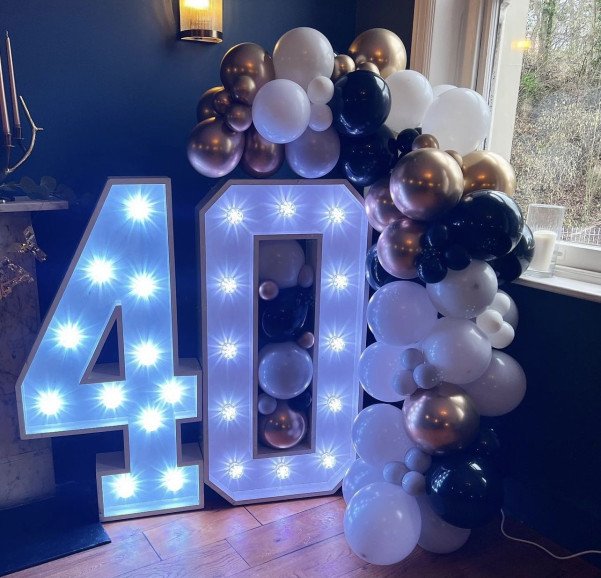 Light up numbers and arch display