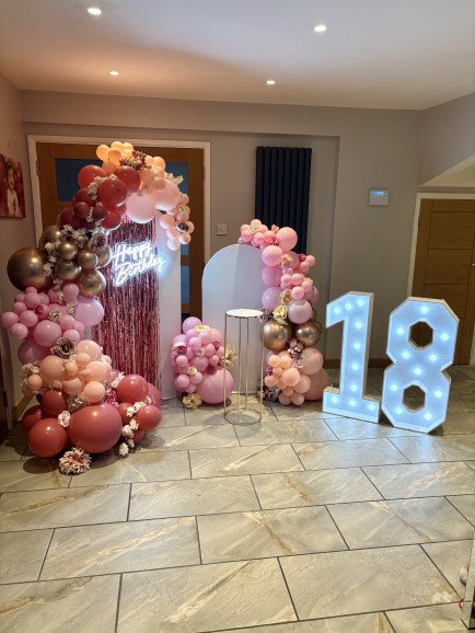 A stunning pink display for an 18th birthday