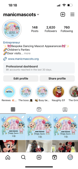 Check out our Instagram @manicmascots