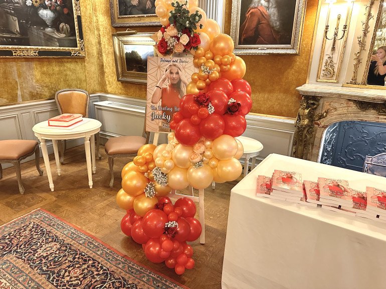 A beautiful luxury easel for a book launch.
