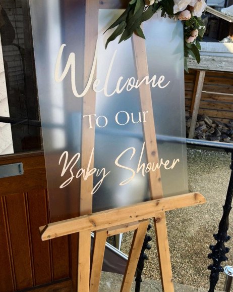 Our rustic easel is available to hire for any event, along with celebration signs!