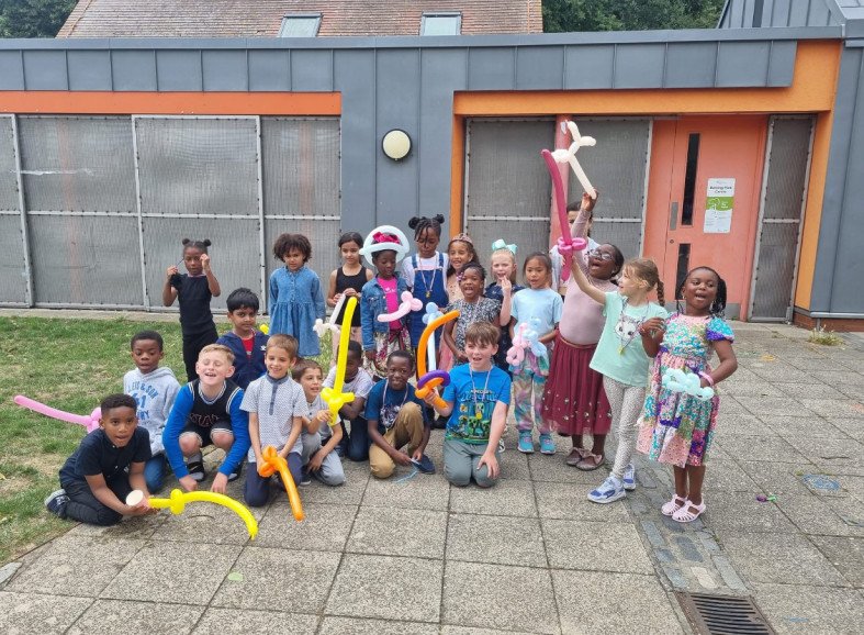 Kids party , games and balloons, outside party