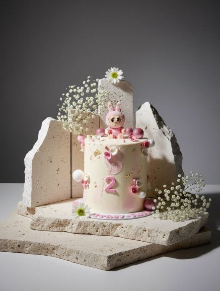 6” Labubu cake with 25 servings