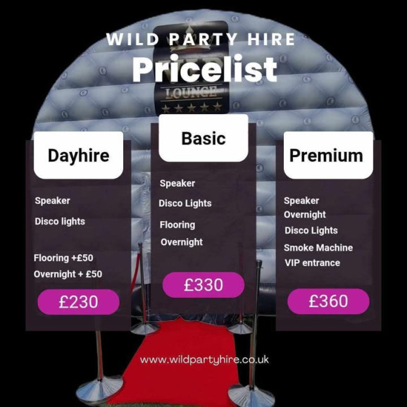 Price List for our VIP Packages