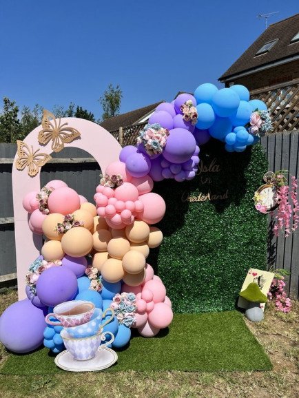 Alice in Wonderland 1st Birthday Balloon display