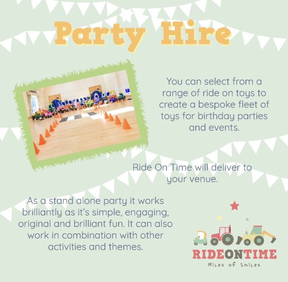 Create an amazing fleet of toys to be delivered to your party venue!