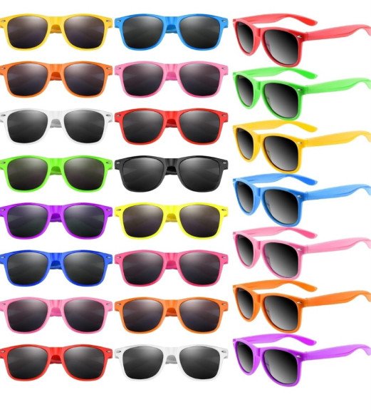 Kids Sunglasses Bulk Neon Party Favors Goody Bag Fillers for Beach Birthday Party Pool Party Supplies, 12 Colors