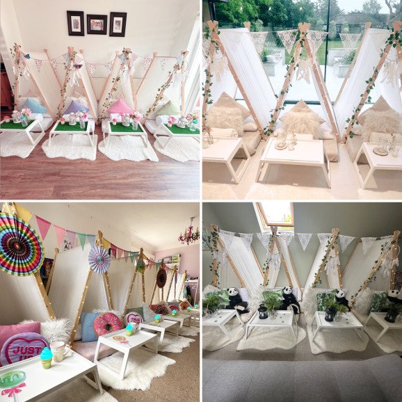 Individual Teepees, with over 15 themes to choose from for boys and girls of all ages.