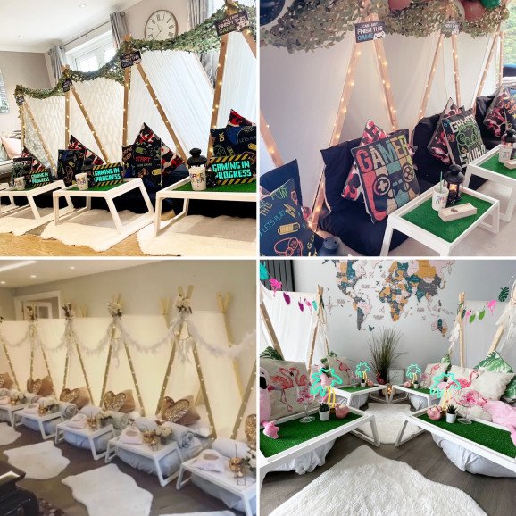 Individual Teepees, with over 15 themes to choose from for boys and girls of all ages.