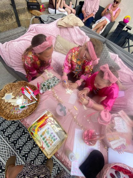 Arts and crafts station during the pampering session