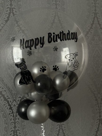 Grey and black bubble balloon