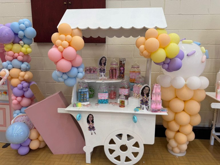 Magic occasions sweet cart jazzed up to suit the theme.