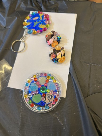 Another child at my workshop made and designed their art work using dinosaur stencils I made, football and decorated fridge magnets and assembled by themselves.