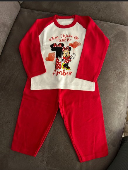 ‘When I wake up, I will be’ pyjamas. These are always a lovely addition to your child’s birthday. Many design Options and colours available.