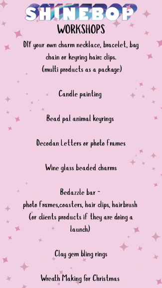 workshop and party options