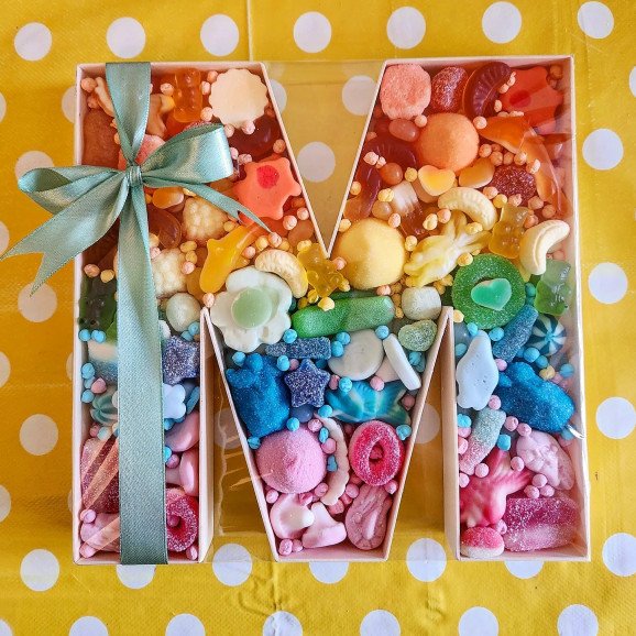 Rainbow sweetie filled letter