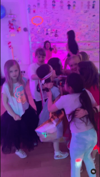 Midway through a neon face paint party:)