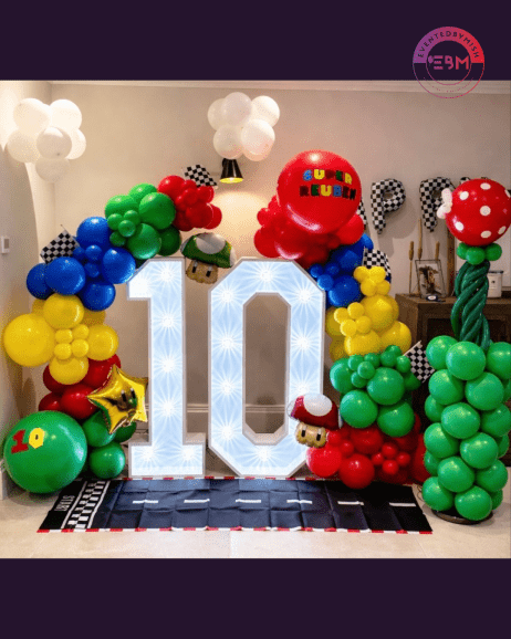Super Mario Themed LED Number Set Up