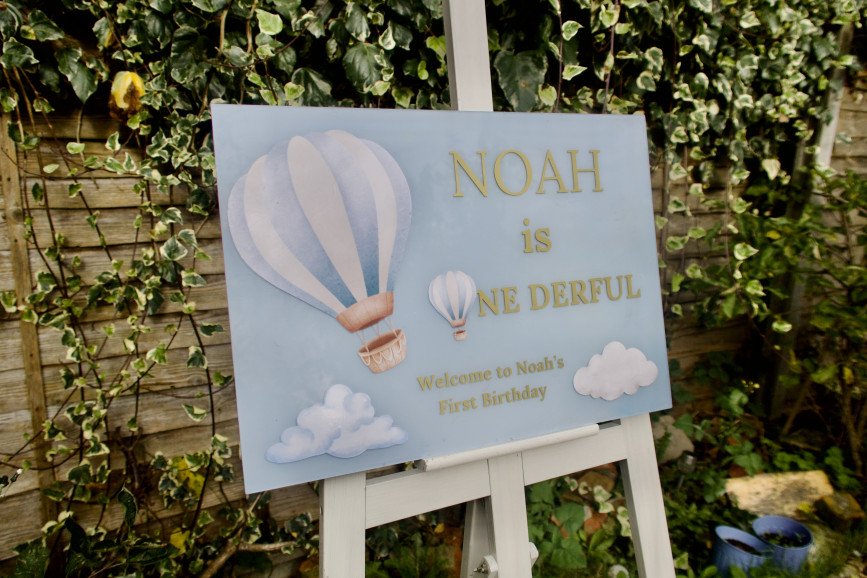 A custom acrylic sign