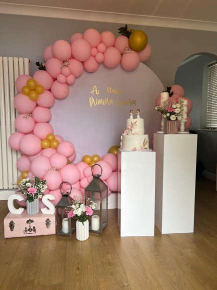 Holy communion set up for 2 sisters on their special day