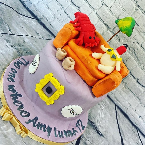 Friends themed cake all handmade and edible models