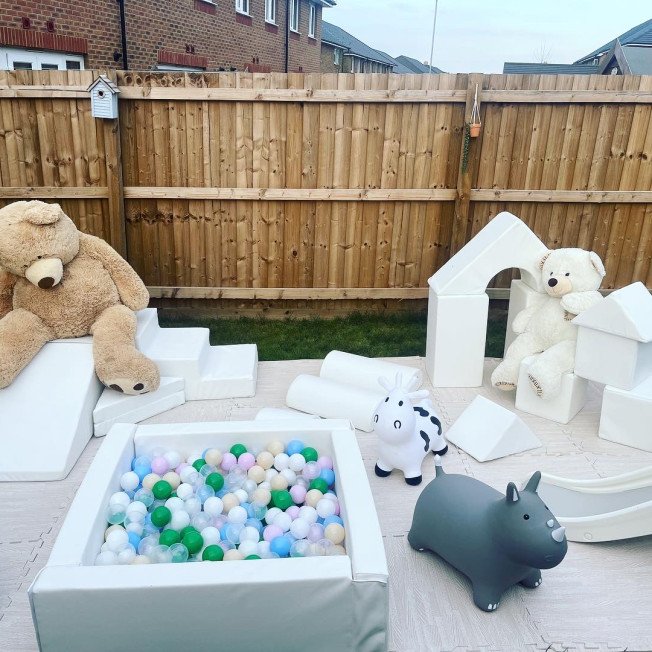 Luxury white soft play, sweet carts and party prop hire!
